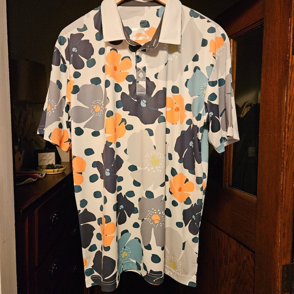 Swannies Men's Floral Golf Polo - Size Large